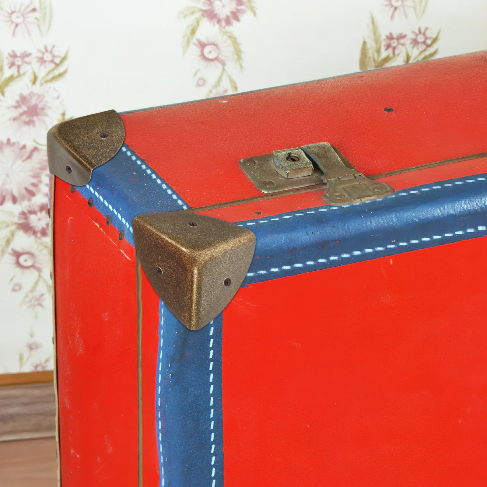 

12Pcs Vintage Triangle Metal Corner Protectors Heavy Duty Edge Guards for Suitcase Wooden Box Desk Table Corner Protectors