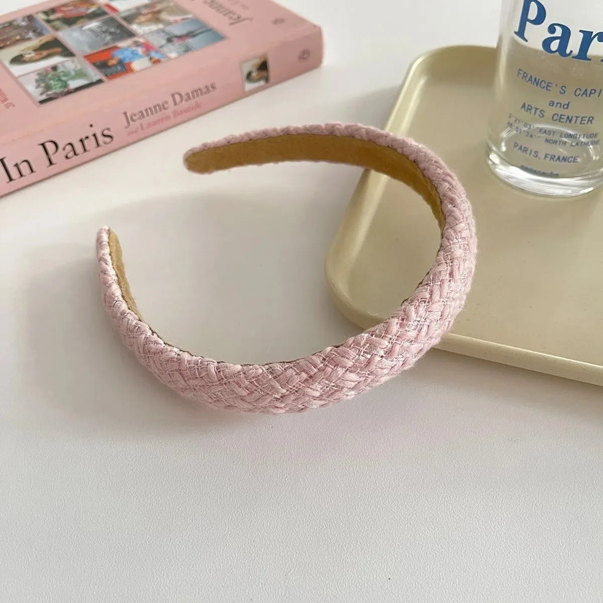 Woolen Woven Headband for Girls Pink Headband Fashion Elegant Color Hair Clip New Early Autumn Hair Accessories for Women