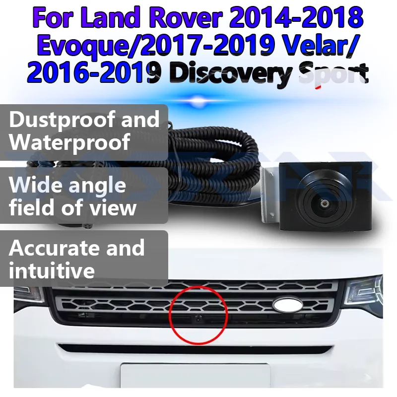 For Land Rover Discovery Evoque Velar Sport Car Front View Camera AHD 1080P HD Night Vision Fisheye Lens 150° Waterproof Monitor