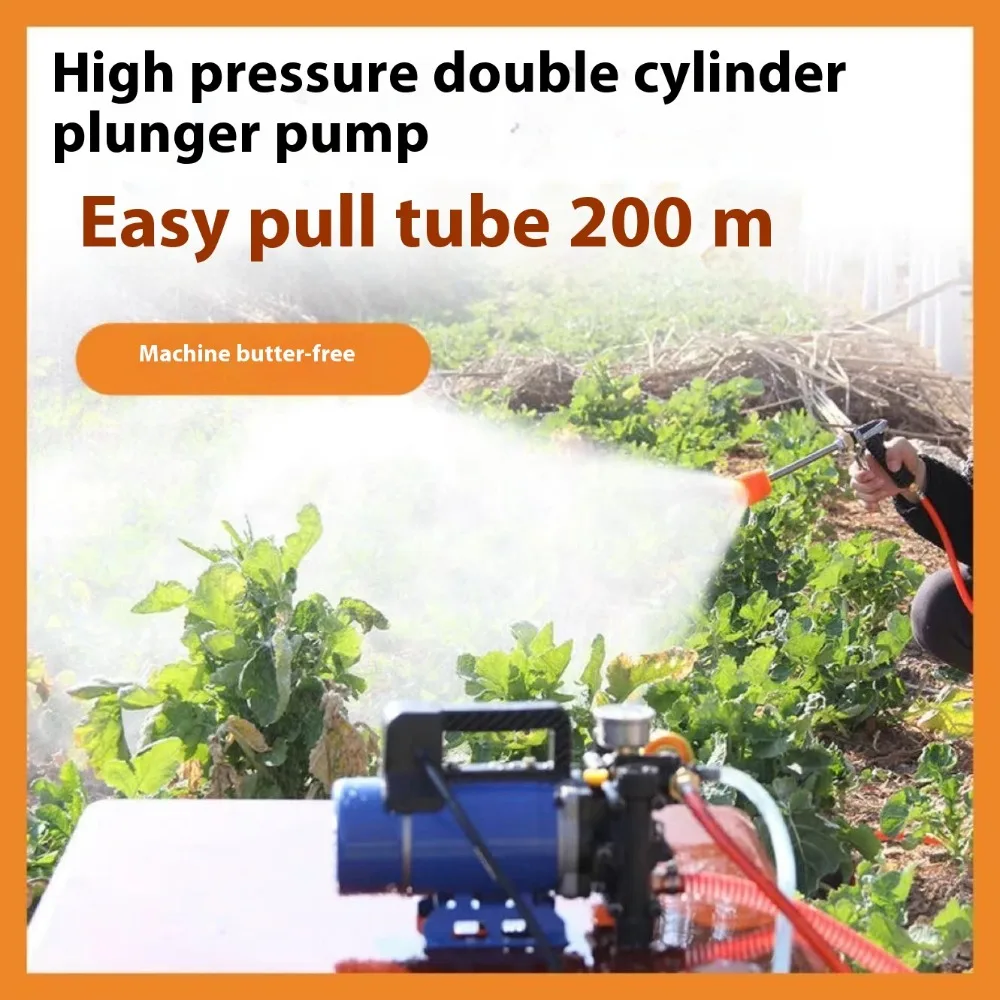 Agricultural Electric High Pressure Pump Dosing Pumps 12V/220V Spraying Watering Car Wash Irrigation Double Cylinder Plunger