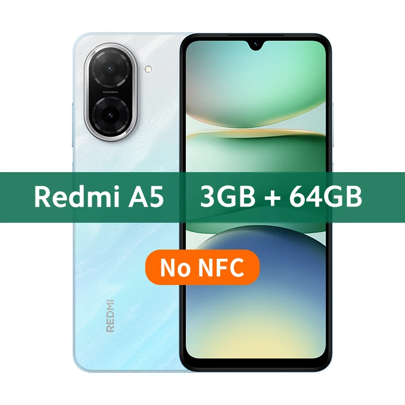 Xiaomi Redmi A5 Global Version Smartphone 6.88" Large Screen 32MP AI Dual Camera UNISOC T7250 Processor 15W Fast Charging
