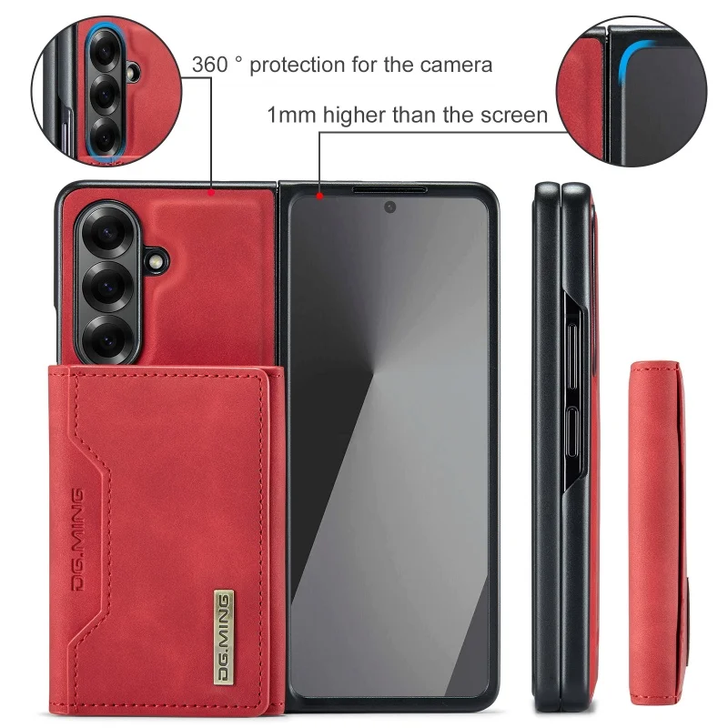 DG.MING Leather Wallet Phone Case for Samsung Galaxy Z Fold 8 Ultra 7 6 5 4 3 fold7 fold6 fold5 Cards Holder Funda Cover Hoseje
