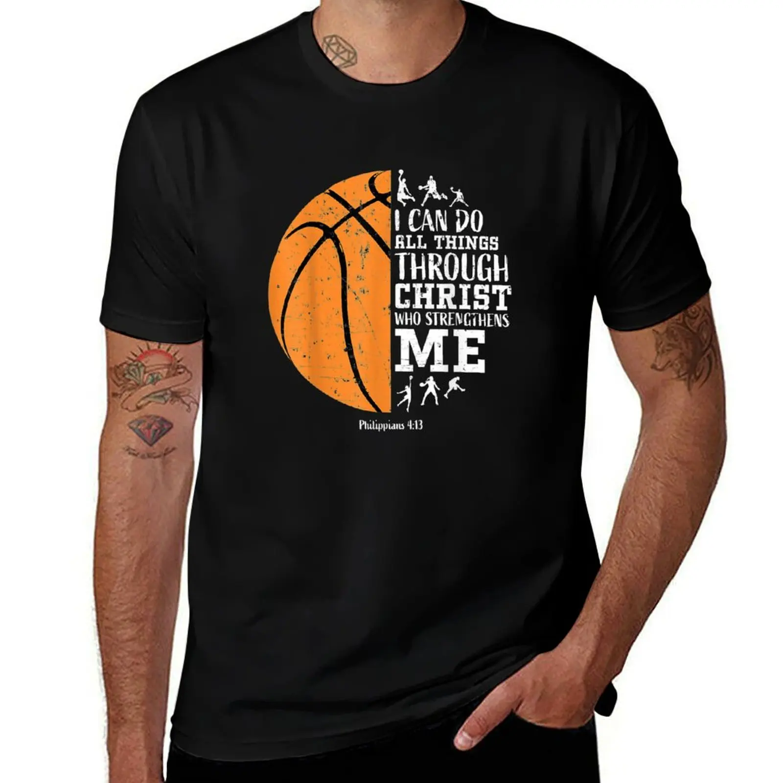 Christian Basketball I Can Do All Things Through Christ Who Strengthens Me Philippians T-Shirt