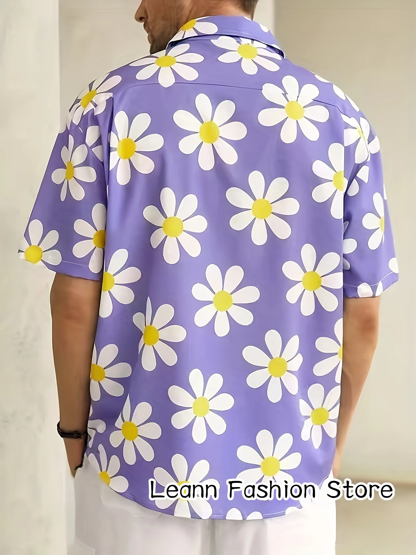 Men Summer Floral Printing Shirt Short Sleeve Hawaiian Vacation Clothing Male Beach Style Fashion Button Leisure