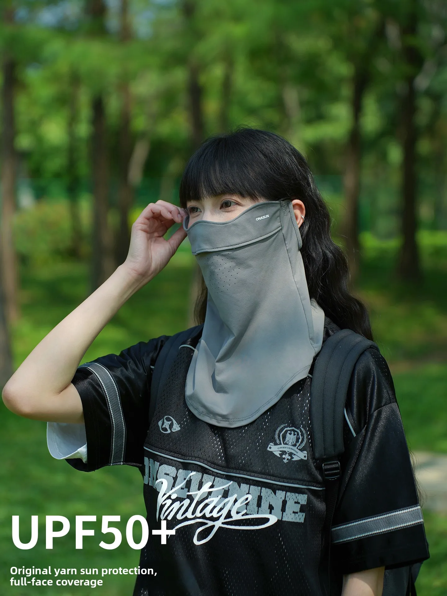 

Summer Sun Protection Face Mask Full Face UV Protection Neck Guard Ice Silk Ear Hanging Cycling Desert Sandproof Face Cover