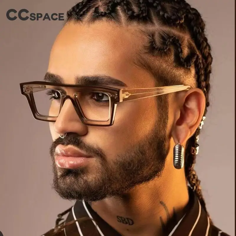 55599 New Fashion Men Brand Designer Glasses for Ladies Anti Blue Retro Square Punk Frame Clear Computer Purple Eyeglasses