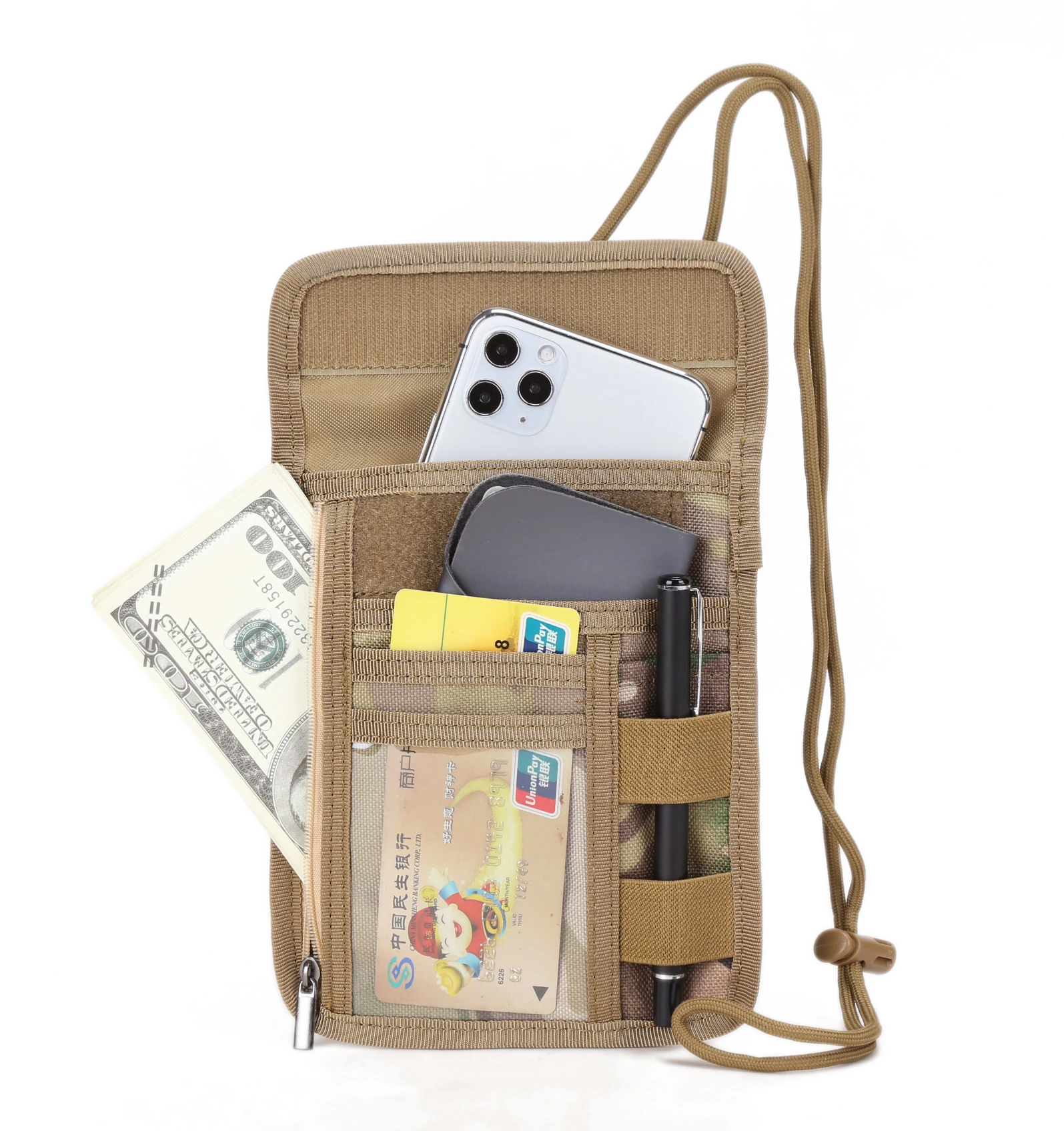 

Travel Pouch Neck Wallet Family Passport Holder Organizer Case Multi-Pockets Passport Document Credit Case