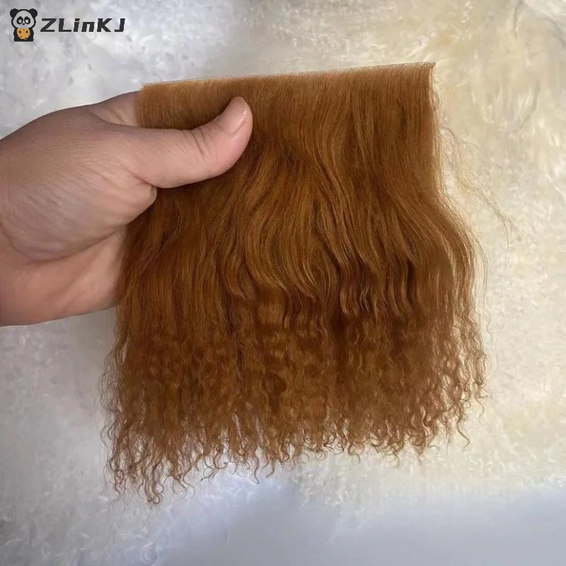 ▶1Pcs Dolls Accessories Mongolia Fur Sheepskin Wool Extensions Curly Texture Hair Row Curly Hair Extensions SD Blyth Wigs Hair