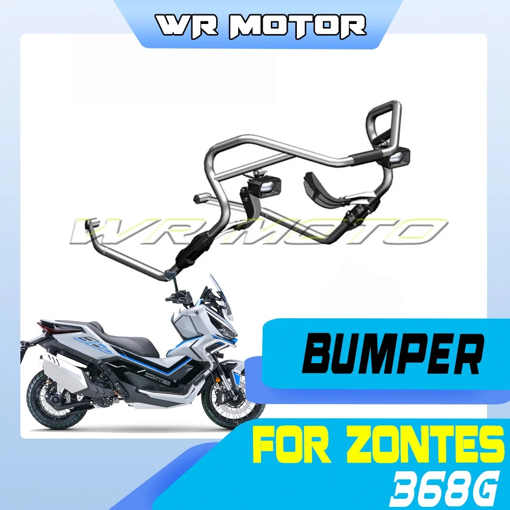 Side Protector Bumper Anti‑Drop Bracket Front Fog Lamp For ZONTES 368G Scooter