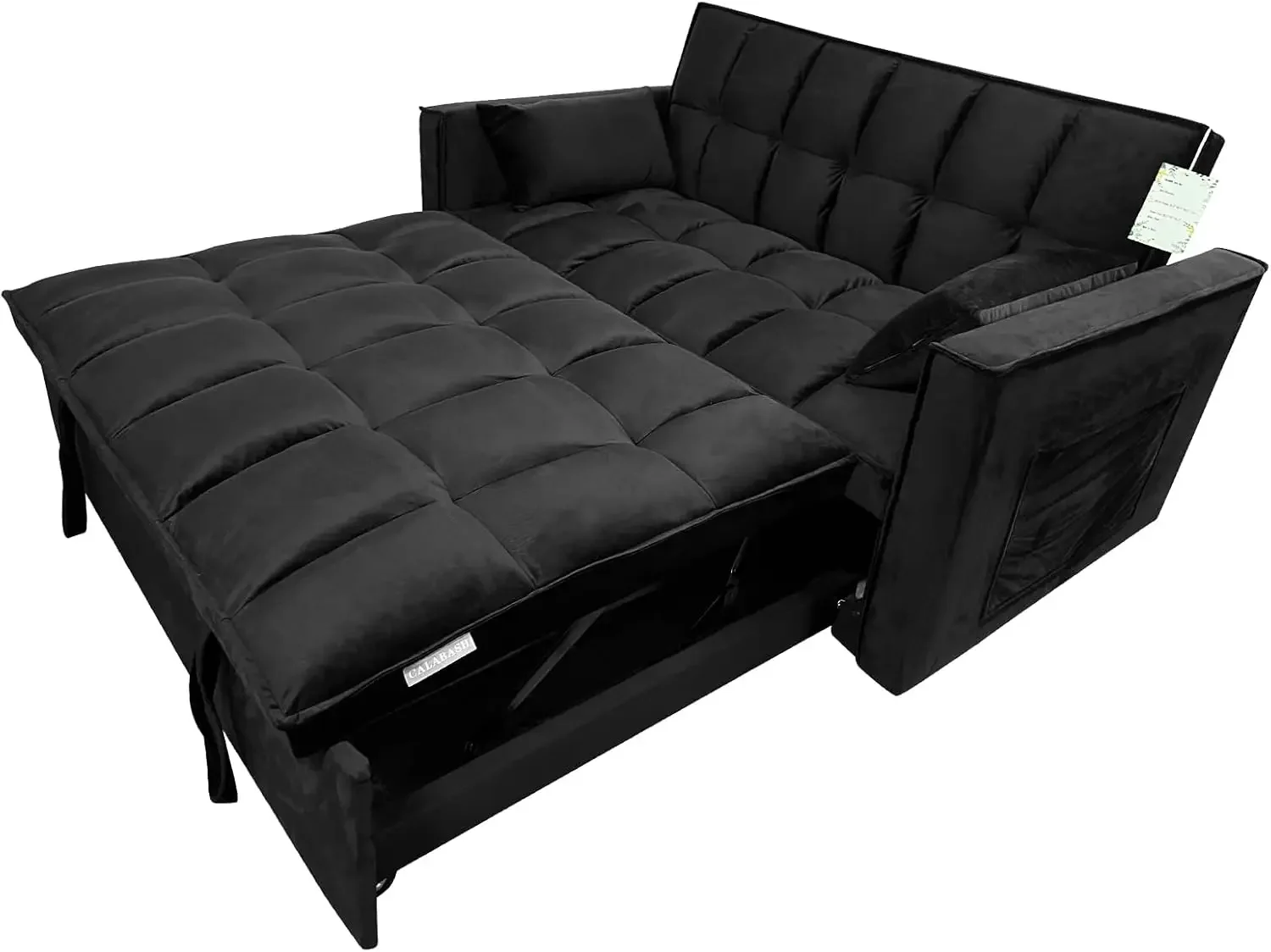 3 in 1 Velvet Small Loveseat with Pull Out Bed, Reclining Backrest, Futon Couches for Living Room Apartment Office