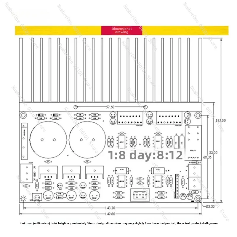 TDA7293 High-Power Amplifier Board OP07 Stereo Dual-Channel 100W*2 DC Servo NE5534 Preamp