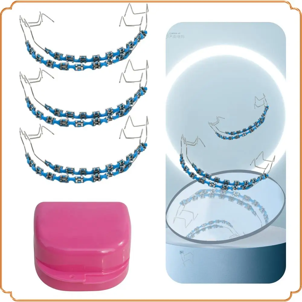 Temporary Tooth Decoration Dental Fake Braces with Ligature Ties Orthodontic Braces Dental Metal Bracket for Tooth Decor