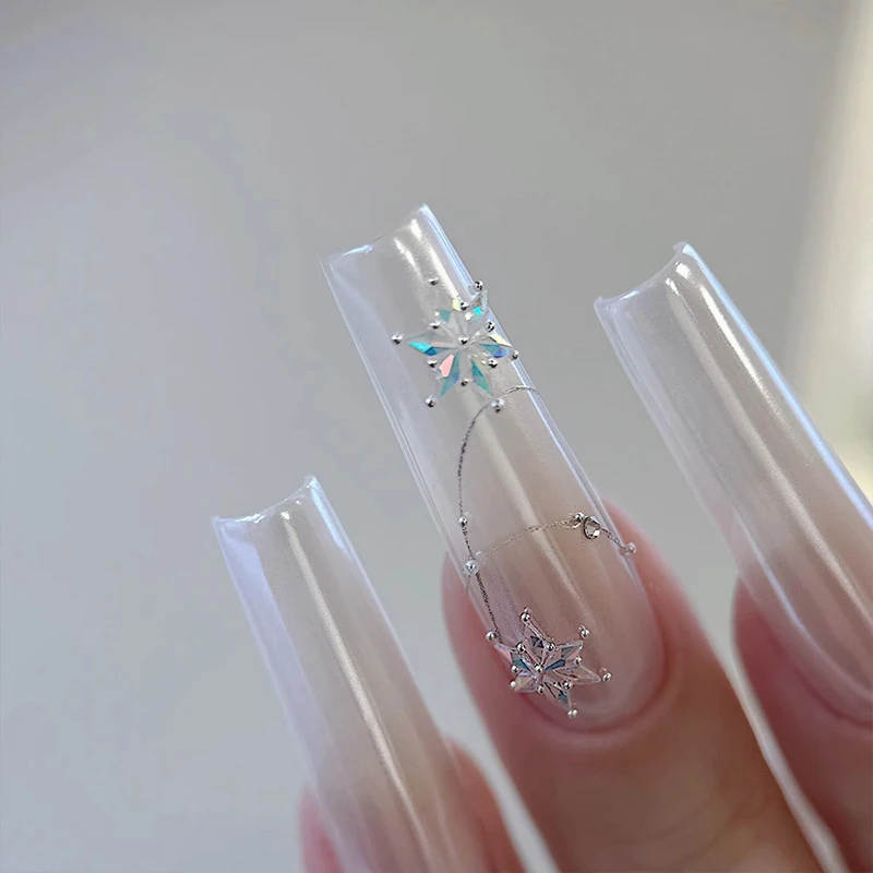 100pcs Mini Beveled 5A Zircon Nail Charms AB Color Ice Clear Exquisite Icy Transparent Nail Decor Glitter Luxury Nail Supplies *