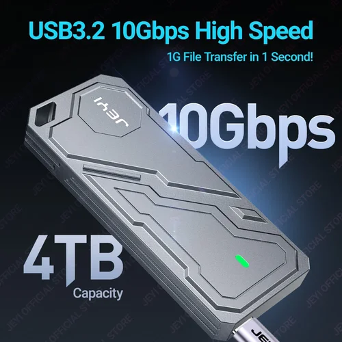 Imagen 2 del producto JEYI M.2 2280 NVMe SSD carcasa RTL9210 Chip compatible con USB 3,2 10G UASP Trim caja de disco duro externo con carcasa de aluminio Mecha