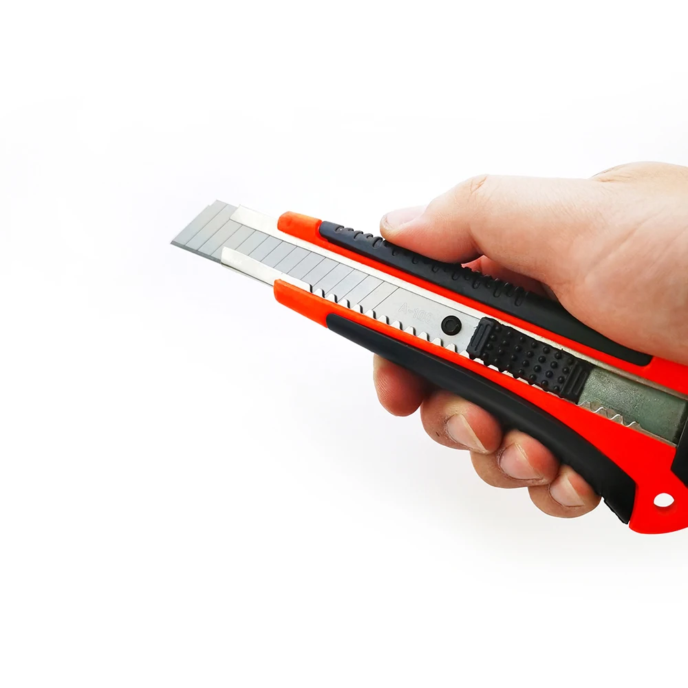 Box Cutter Retractable Auto-Lock Utility Knife 0.7Inch/18mm Box Knife with 10 Blades  ABS Handle Box Opener for Cutting Boxes