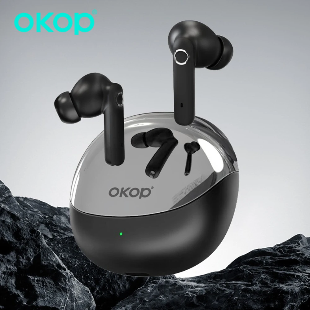 

OKOP Wireless Bluetooth Headset,Semi-in-ear Headset,Simple Game Headset,Low-latency Noise-canceling Headset Air Pods,Earphones