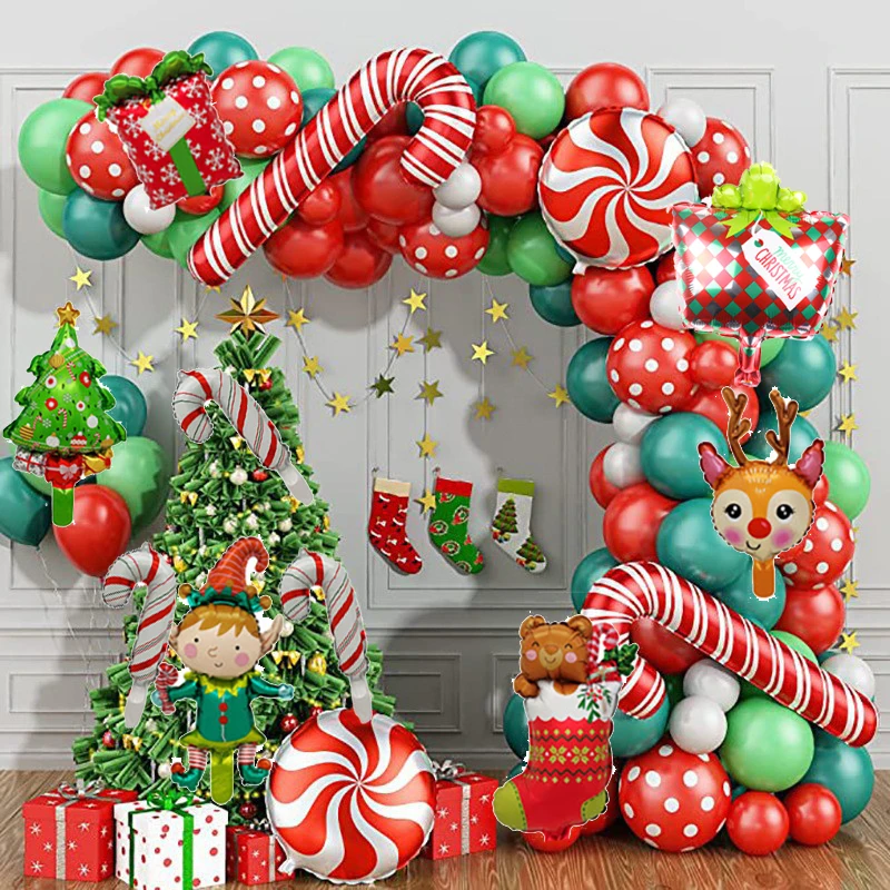 10pcs Mini Christmas Foil Balloons Santa Claus Snowman Elk Balloon Kids Birthday Christmas Decoration Navidad New Year Supplies