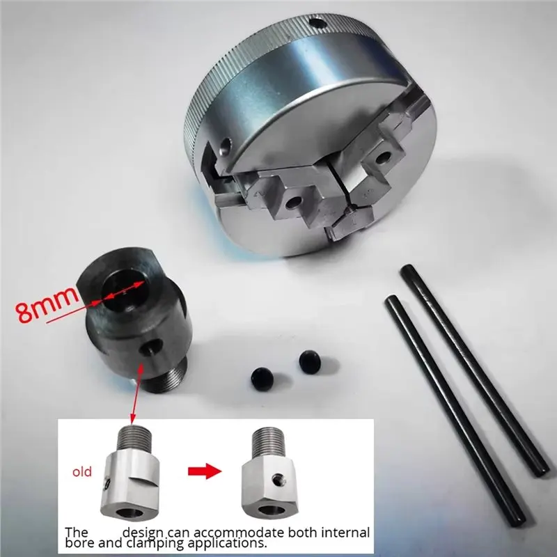 AB33-Aluminum Alloy Self Centering Mini Three Jaw Chuck For Woodworking Turning On For Lathe Bench Grinder Electric Drill C