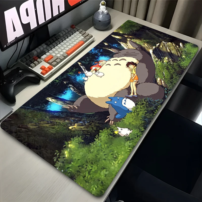لوحة ماوس مكتب كمبيوتر محمول وردي ساكورا Kawaii Mousepad PC اليابان أنيمي T-totoros تمديد حصيرة مكتبية ملحقات الألعاب لوحة المفاتيح