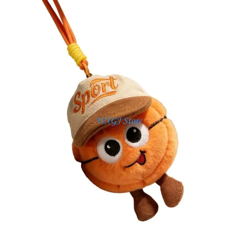 

37JE Miniature Football Theme Keychain Pendant Car Interior Hanging Plush Decoration Backpack Ornament For Everyday Use