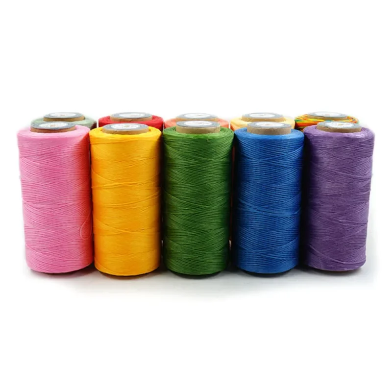 0.8mm-1.2mm - Flat Waxed Thread for Leather Sewing, String Polyester Cord for Leather Craft Stitching Bookbinding Cafts