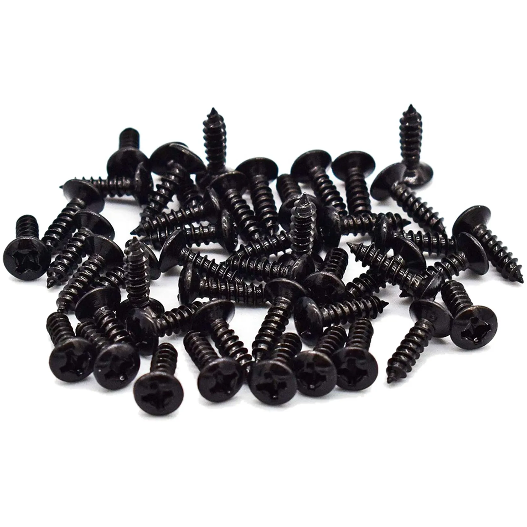 

200 Pcs Guitar Bass Pickguard Screws For Strat & Tele,Silver & Black