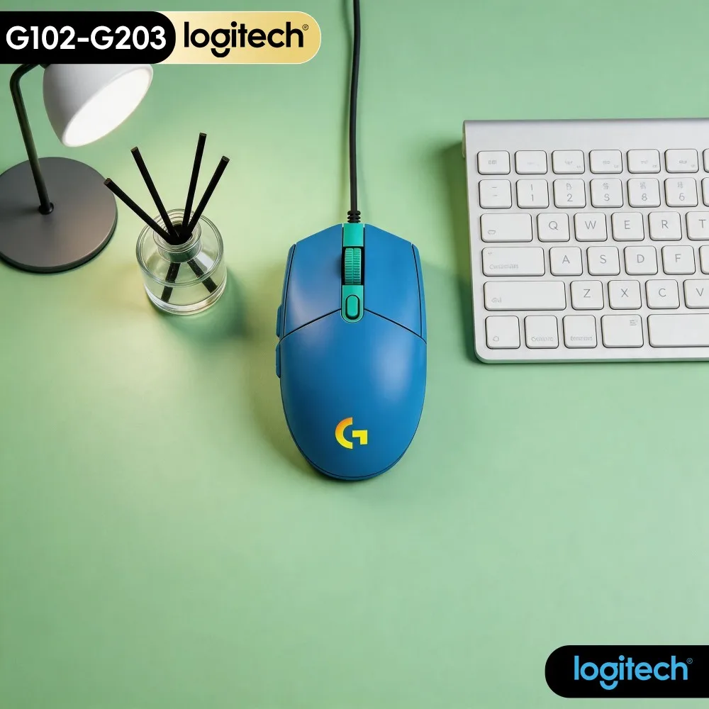 G102 Logitech G203 Mouse, Lightsync RGB Gaming Ambidextrous Shape, 6 Buttons, Smooth Control, For PC/Mac