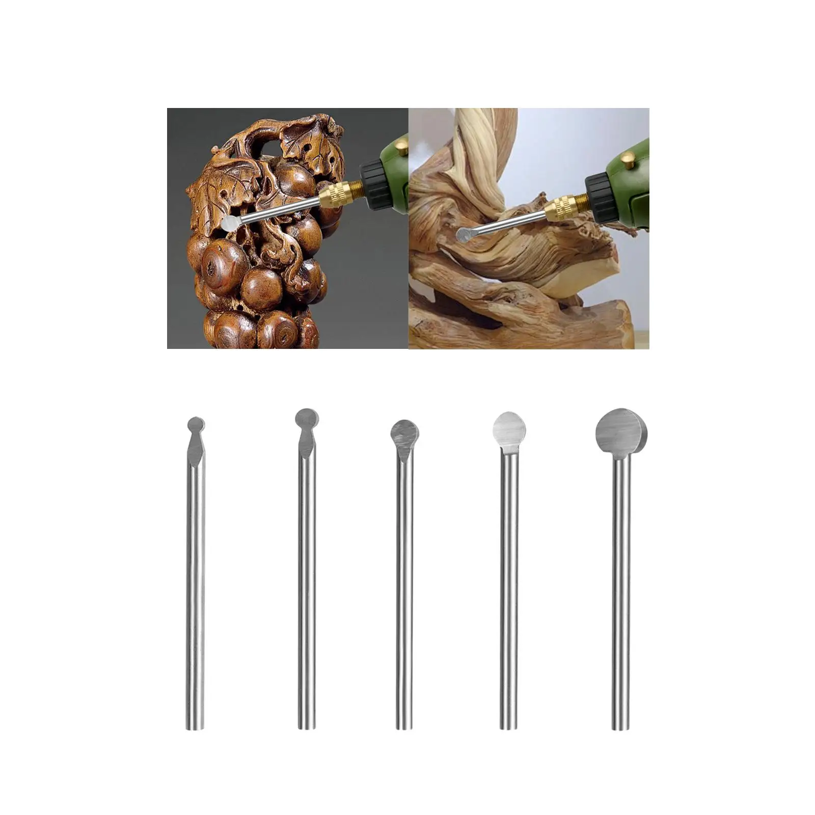 Wood Carving Bit Wood Router Bit 3mm Round Shank Light Engraving Cutter for