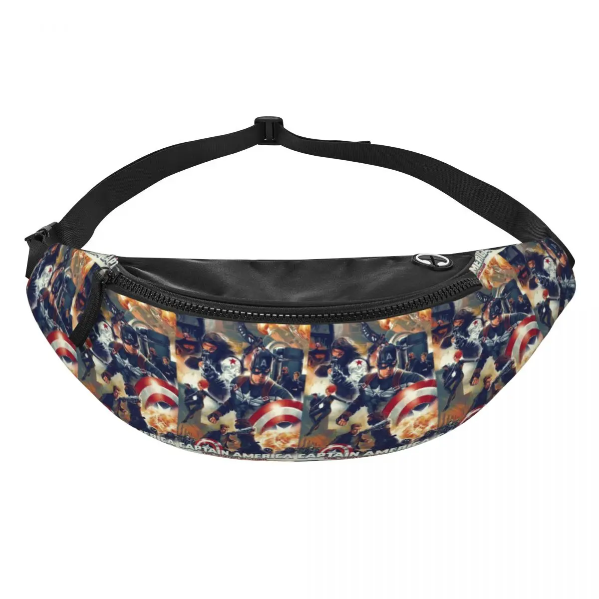 Custom Wallpaper Captain America Fanny Pack Women Men Crossbody Waist Bag for Camping Biking Phone Money Pouch