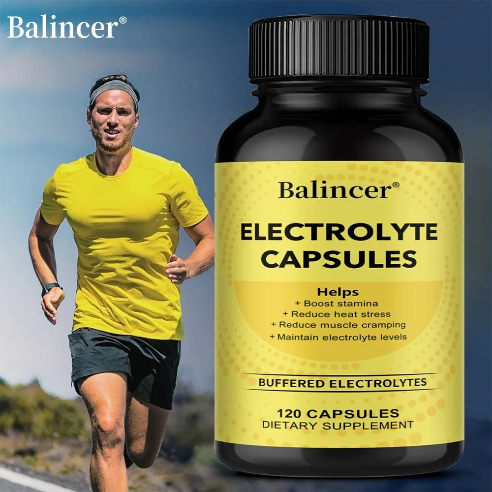 Electrolyte Capsules - Promotes Electrolyte Balance, Enhances Energy, Endurance, Relieves Muscle Cramps, Gluten-free, Non-GMO