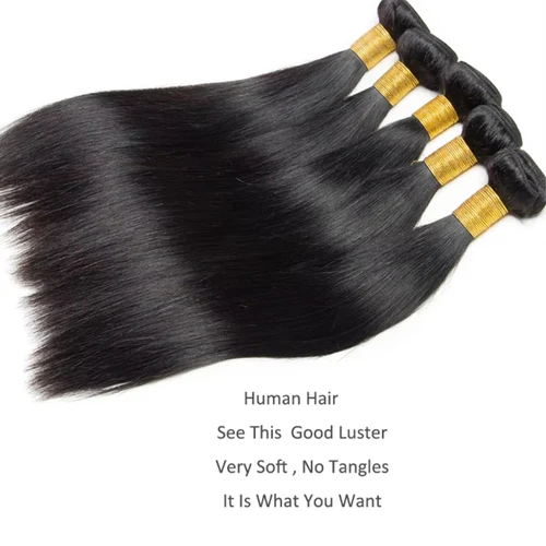 Imagen 2 del producto Extensiones de cabello humano postizo liso de hueso de 8-32 pulgadas 12A Color Natural brasileño extensión de cabello humano Remy 1/3/4 mechones de trama