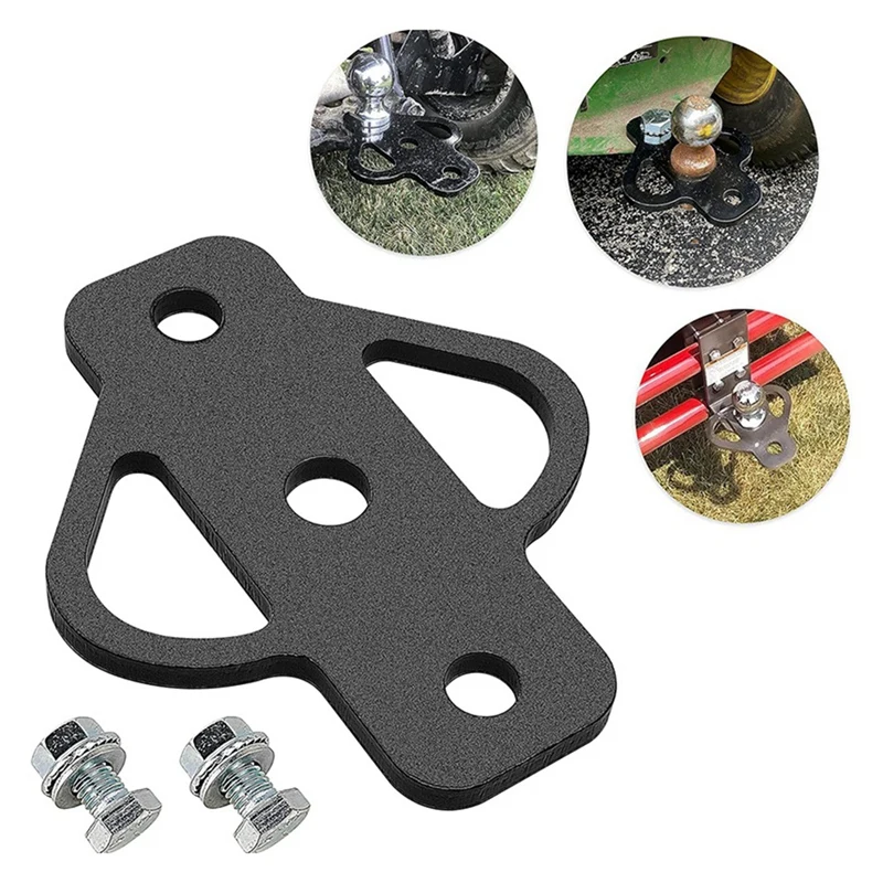 3-Way Trailer Hitch Adapter With Bolt For ATV Lawn Mower Golf Cart Yard Cart Garden Tractor Flat Towing Ball Mount