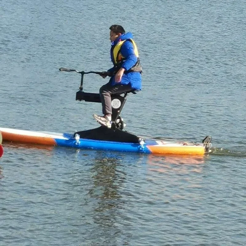 for Adults, All-in-One Floating Board forLake&Sea Recreation 2-in-1 Inflatable SUP & Water Bike Combo, Foldable PE Pedal System