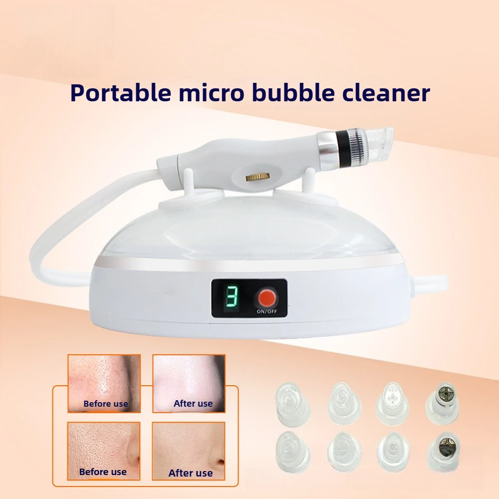 جهاز تجميل جديد ABS الأكسجين الكهربائي المياه فقاعة صغيرة الوجه الوجه المسام التطهير رئيس ABS فراغ كهربائي سطح المكتب