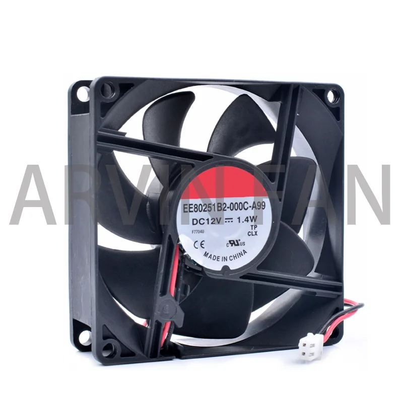 Tout nouveau EE80251B2-000C-A99 original 8cm 8025 80mm 80x80x25mm 12V 1.4W 2 ligne double roulement à billes ventilateur de refroidissement