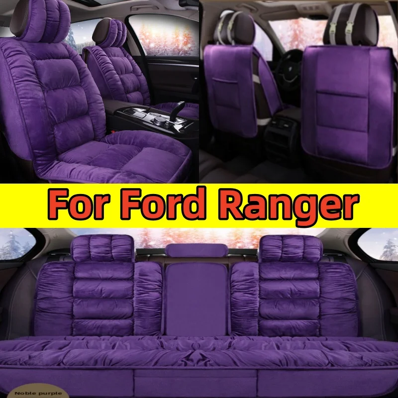 

For Ford Ranger car seat covers: Winter plush thickened warm 5-seat front and rear cushions, soft and comfortable