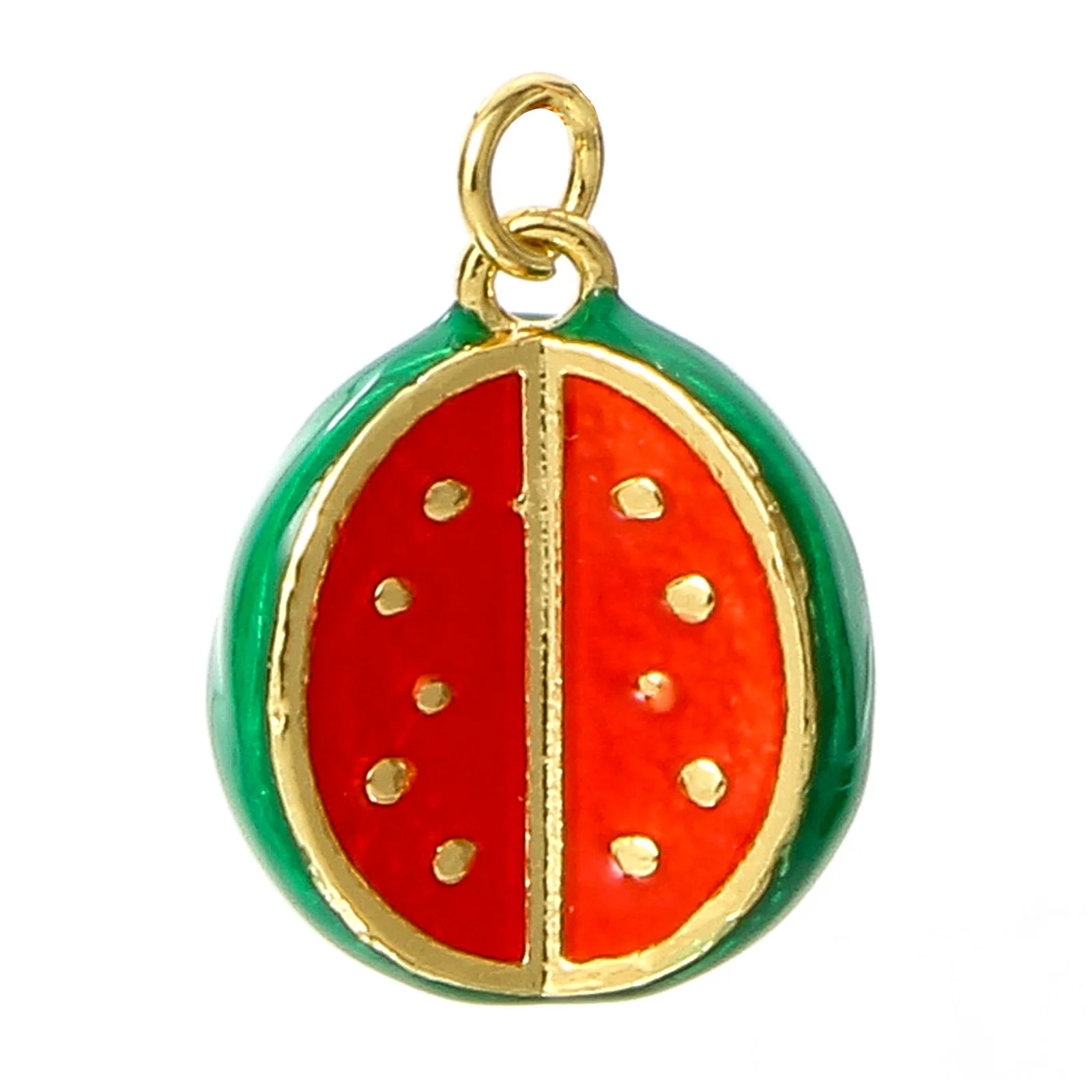 1 Piece 3D Fruits Charms For Jewelry Making 18K Real Gold Color Enamel Mango Orange Banana Strawberry Pendant Necklace DIY
