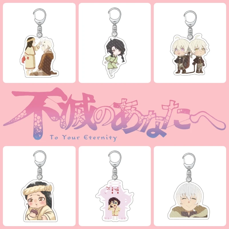 Extremely Hot Anime To Your Eternity Keychain Fushi/Nokkers/March Key Chain Acrylic Model Plate Holder Gifts 6cm