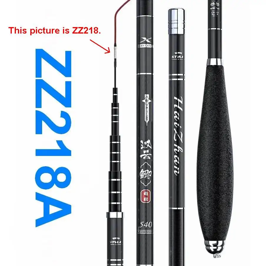 ZZ218A ZZ218 HZ Harder Version Hanyon 3.6m 3.9m 4.5m 4.8m 5.4m Crucian Thin Fishing Rod Middle Fast Carbon HERABUNA with 2 Tips