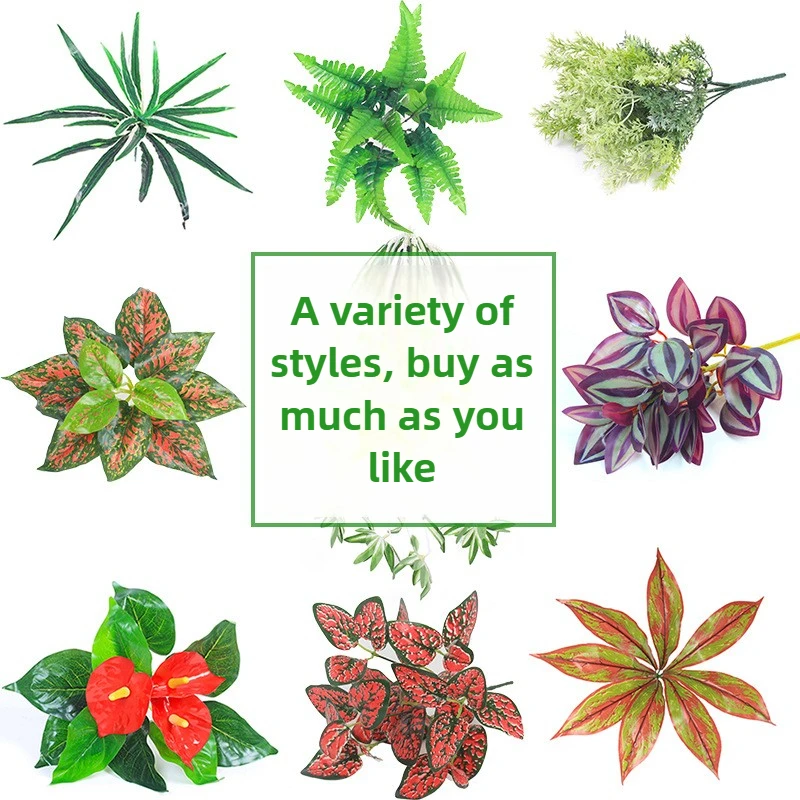 

Simulation of large Persian grass spider plant simulation plant wall with large fern leaves and grass green plant bunches