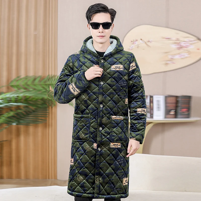 Thiened Fce الكبار الشتاء المئزر طويلة Sve ملابس العمل الدافئة معطف القطن حجم كبير الرجال النساء المتضخم مقنعين سستة إغلاق