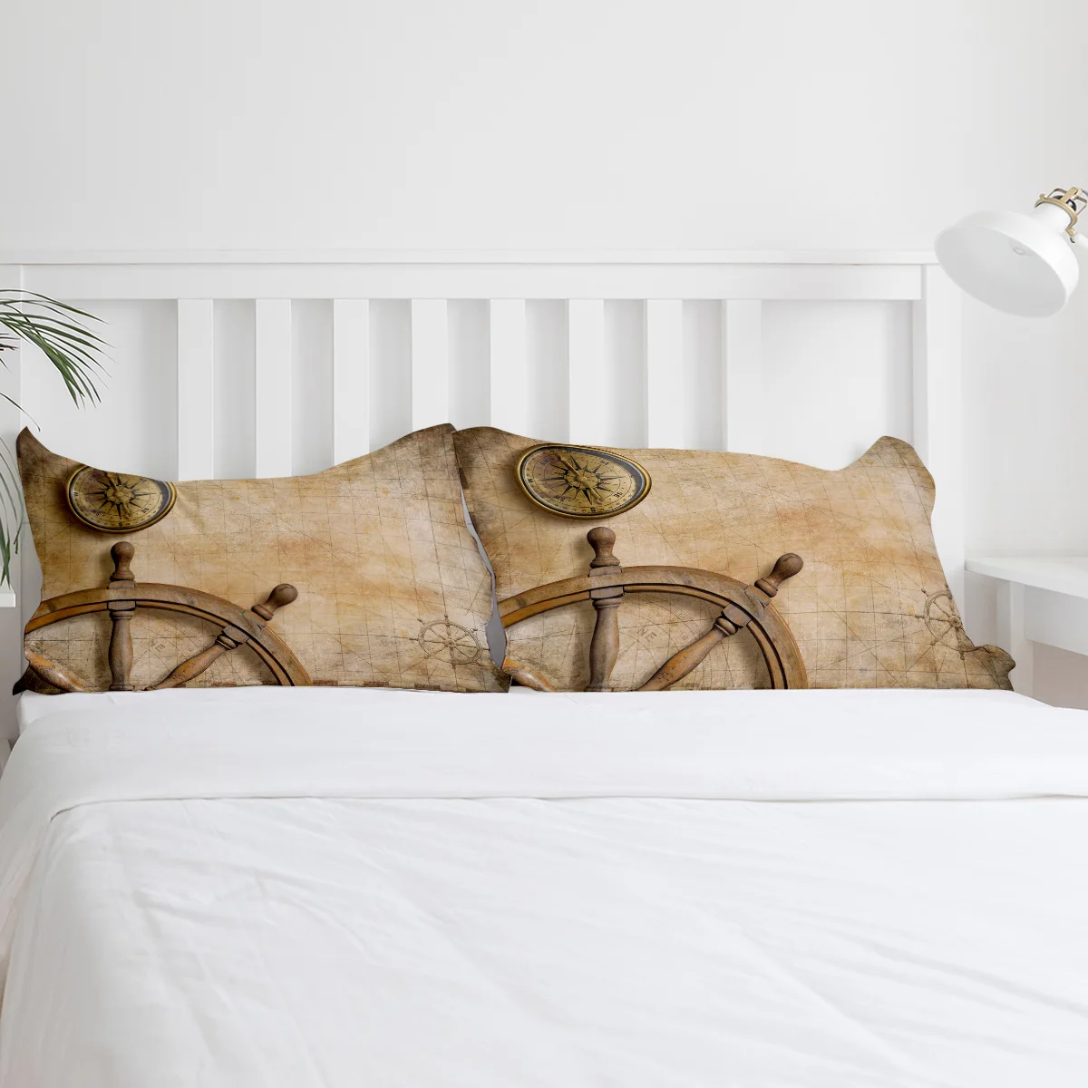 Steering Wheel Compass Vintage Bedding Set 3pcs Duvet Cover Pillowcase Kids Adult Quilt Cover Double Bed Set Home Textile