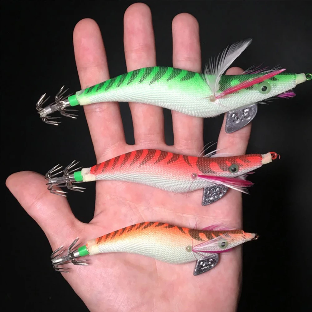 

Topline Tackle Luminous Squid Jigs Lures Hook Fishing Shrimp Lure Bait Silicon Octopus Vertical Slow Jigging Lures Set Saltwater