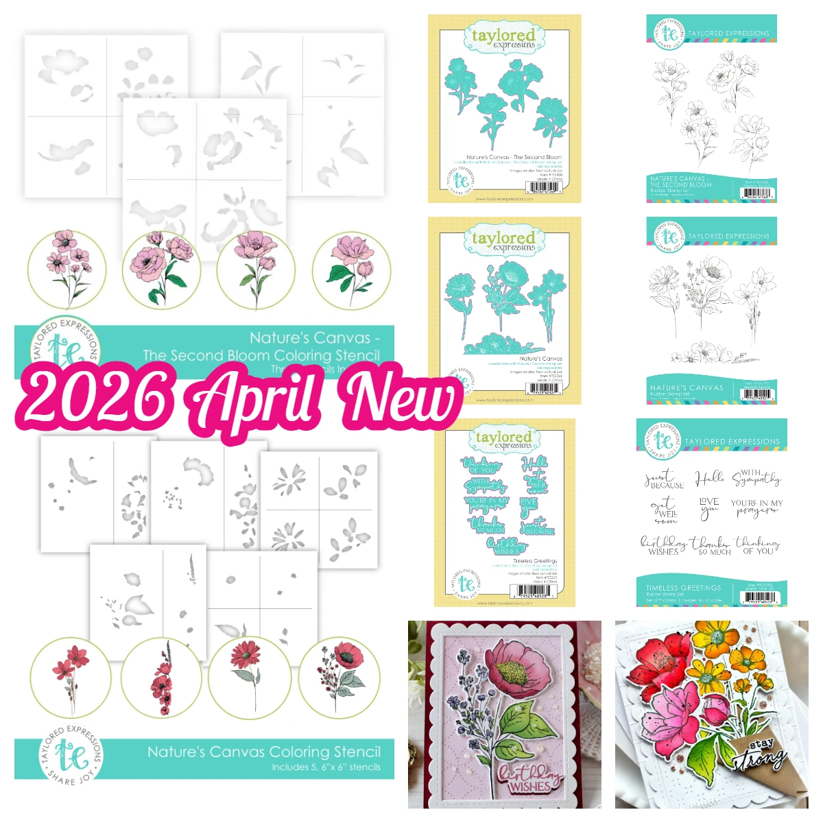 

Taylored Nature's Canvas Timeless Greetings the Second Bloom Metal Cutting Dies Stamps DIY Scrapbooking Handmade March 2026 New