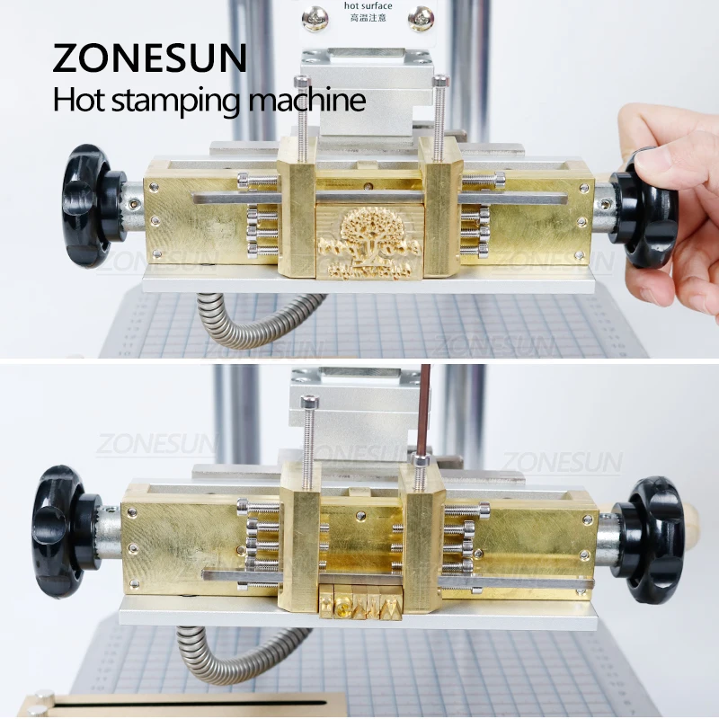 Цифровая машина горячего тиснения фольгой ZONESUN, кожаная карта из ПВХ, тиснение бумагой, бренд латуни, поставка буквенного штампа, ZS110A