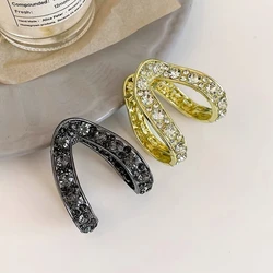 1pc Half Marubo Head Tie Hair Clip Women's Super Flash Large Water Diamond High Horsetail V-shaped Medium Grab Clip