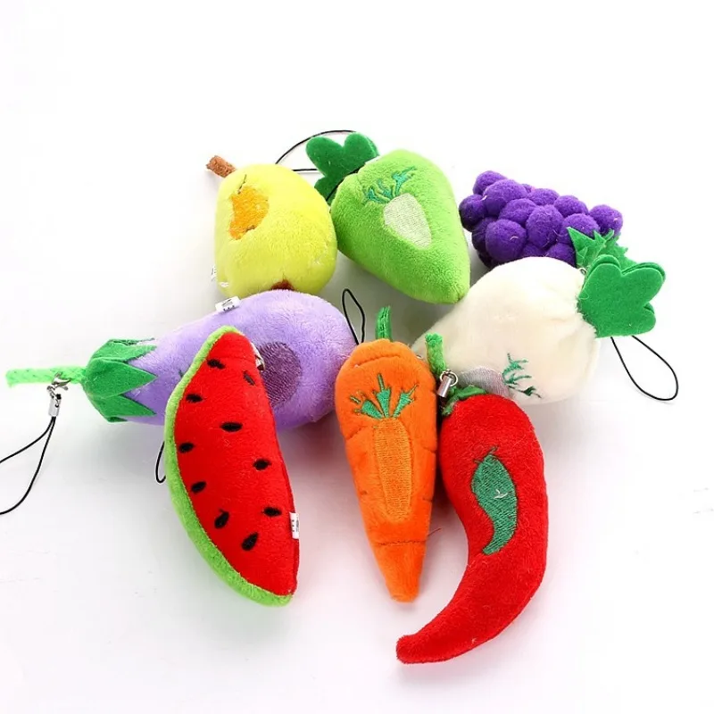 Brinquedo de pelúcia bonito de frutas e vegetais, iluminação infantil e cognitiva, boneca de ensino, presente de aniversário, 6-13cm