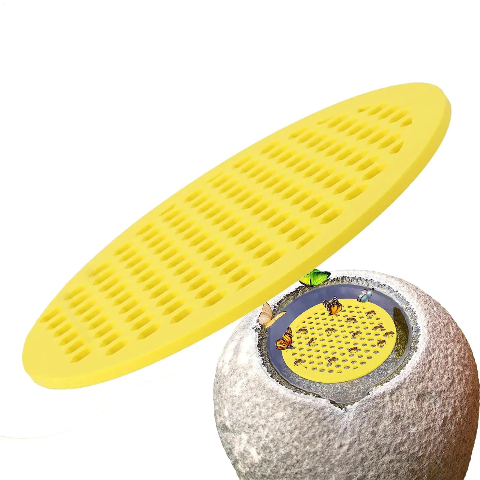 Bee Drinking Trays Round Floating Bee Island Water Catcher Cups EVA Foam Feeder Honeycomb Beekeeping Setups Garden Decor
