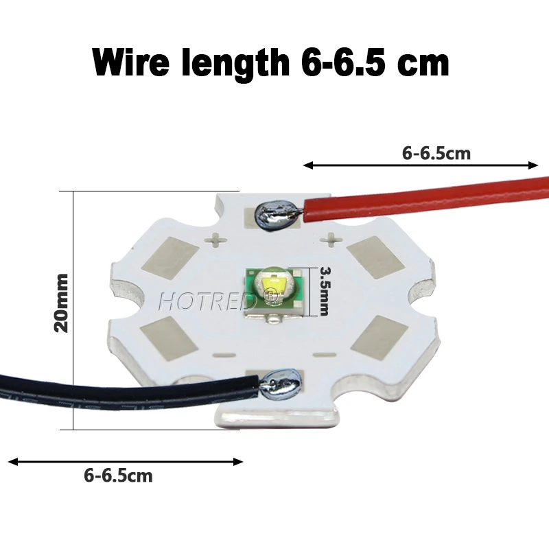 High Power LED 3W XPE 3535 XP-E R3 SMD 3V 3.6V Diode Chip Cold White Warm White Blue With Cable Wire For Flashlights Parts Bicyc