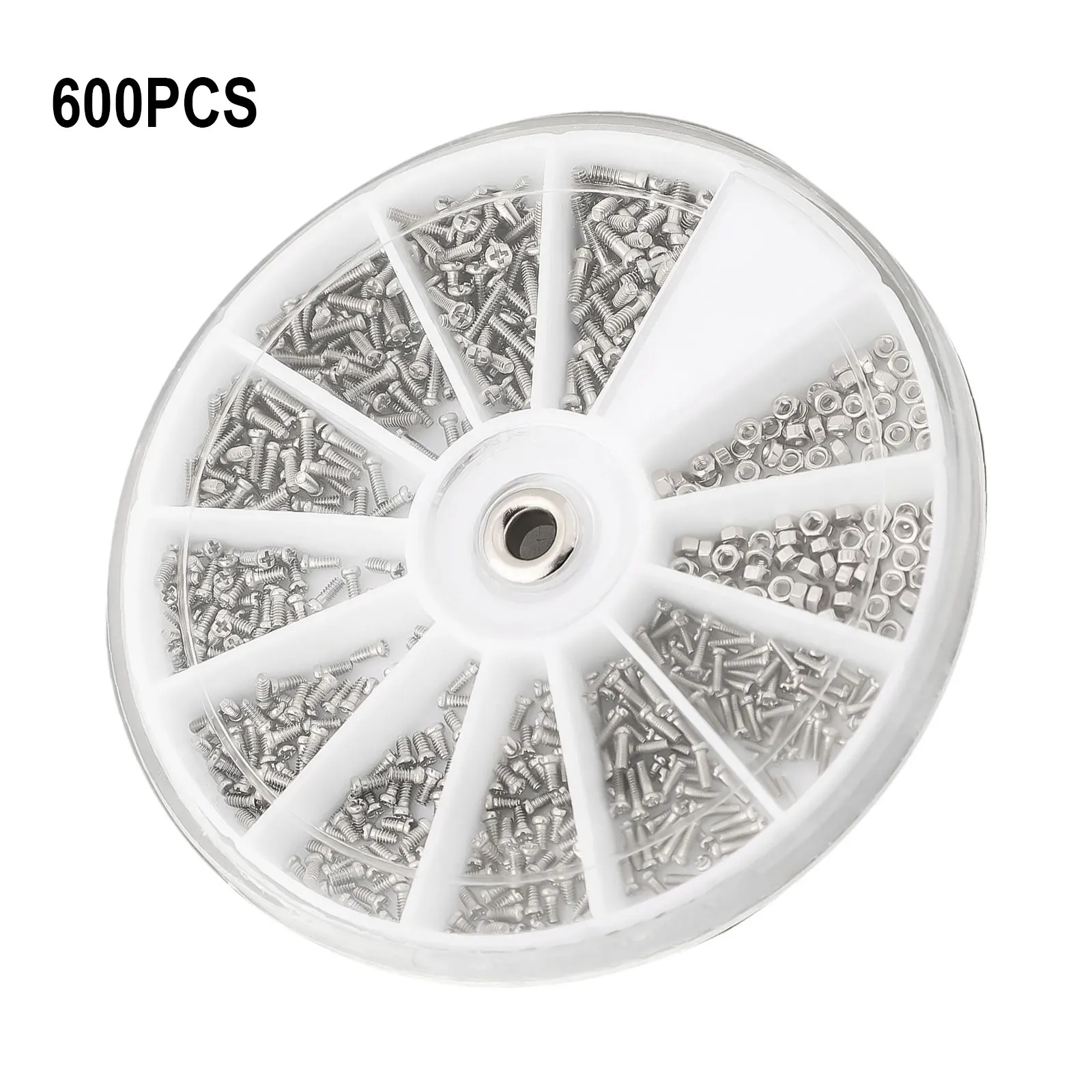 Stainless Steel 600Pcs Fasteners Set Assorted Small Screws and Nuts for Electronics and Watch Repairs M1 M1 2 M1 4